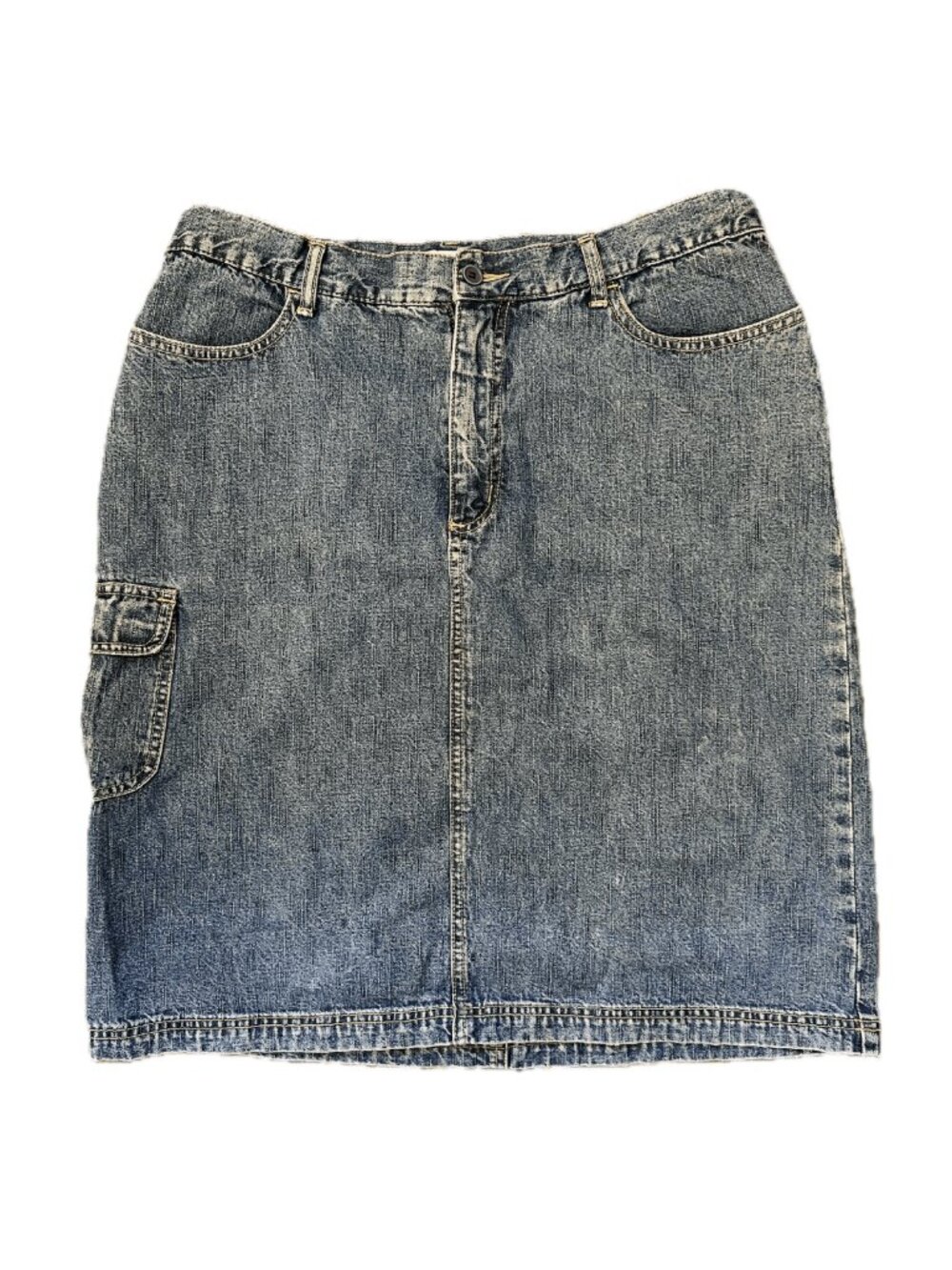 Vintage Carroll Reed Blue Denim Skirt | Size 14